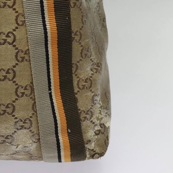 GUCCI GG Canvas Sherry Line Tote Bag Coated Canvas Gold Orange - Picture 3 of 13